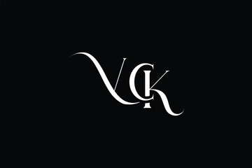 Obraz premium Initial VCK creative letter logo design. Elegant Monogram Logo Design with Decorative Elements and Typography