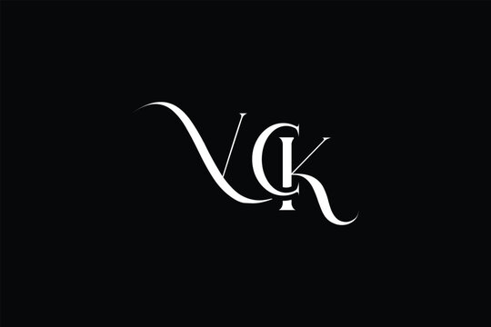 Initial VCK creative letter logo design. Elegant Monogram Logo Design with Decorative Elements and Typography