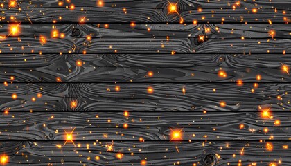 Obraz premium Abstract Horizontal Wood Panel Background with Orange Sparks and Glitter Textures