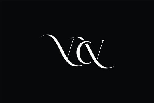 Initial VCV creative letter logo design. Elegant Monogram Logo Design with Decorative Elements and Typography