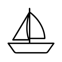 Simple sailboat outline vector illustration for nautical theme designs and summer vacation projects