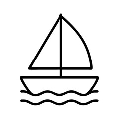 Sailboat vector illustration for nautical theme designs and summer vacation projects line art icon 90