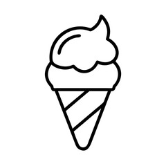 Ice cream cone vector illustration dessert sweet treat summer food outline drawing graphic design element