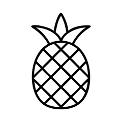 Pineapple tropical fruit outline vector illustration drawing summer food healthy diet icon design art