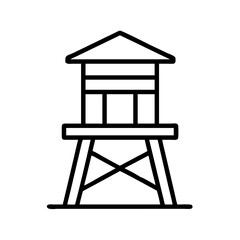 Water tower icon vector illustration outline style design for farm and architecture design needs