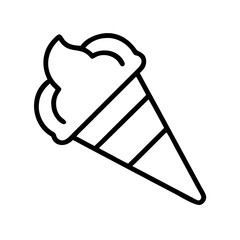 Ice cream cone vector illustration dessert sweet treat summer food outline drawing design graphic art