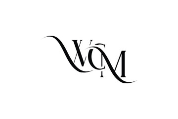Initial WCM creative letter logo design. Elegant Monogram Logo Design with Decorative Elements and Typography