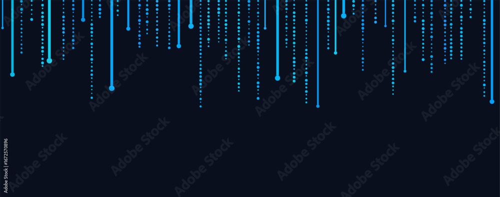 Aufkleber abstract vector tech background with dynamic blue lines and dots on dark theme.