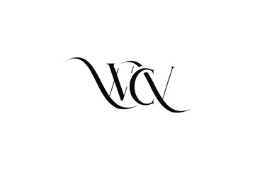 Initial WCV creative letter logo design. Elegant Monogram Logo Design with Decorative Elements and Typography