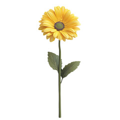 Fototapeta premium Vibrant Yellow Gerbera Daisy against Colorful Stripes Joyful Summer Bloom,