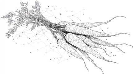 Abstract drawing of carrots