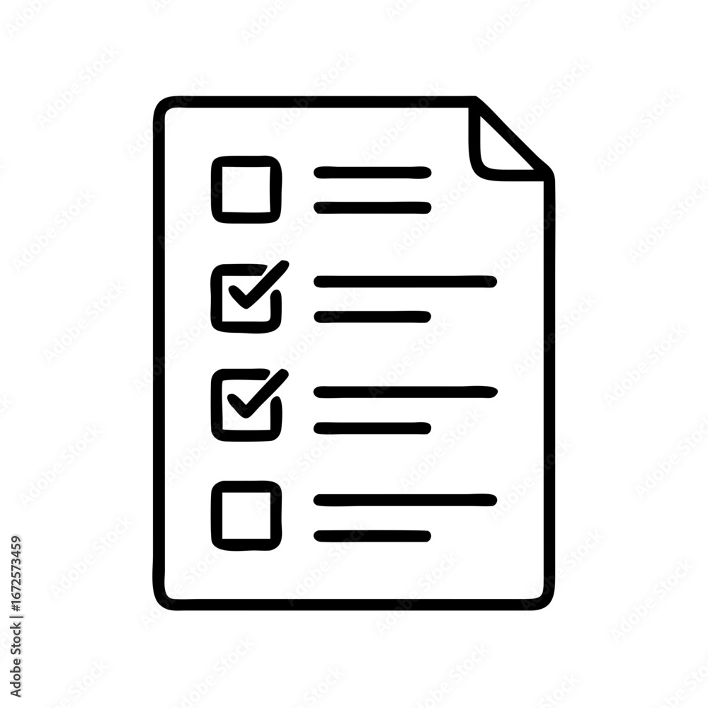 Aufkleber checklist document task list vector icon for business survey and project management planning tool