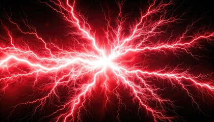 Red electrical energy bursts radiate outwards in a dramatic display of power.