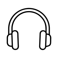Headphones vector icon audio equipment listening device music headset sound technology dj style wired
