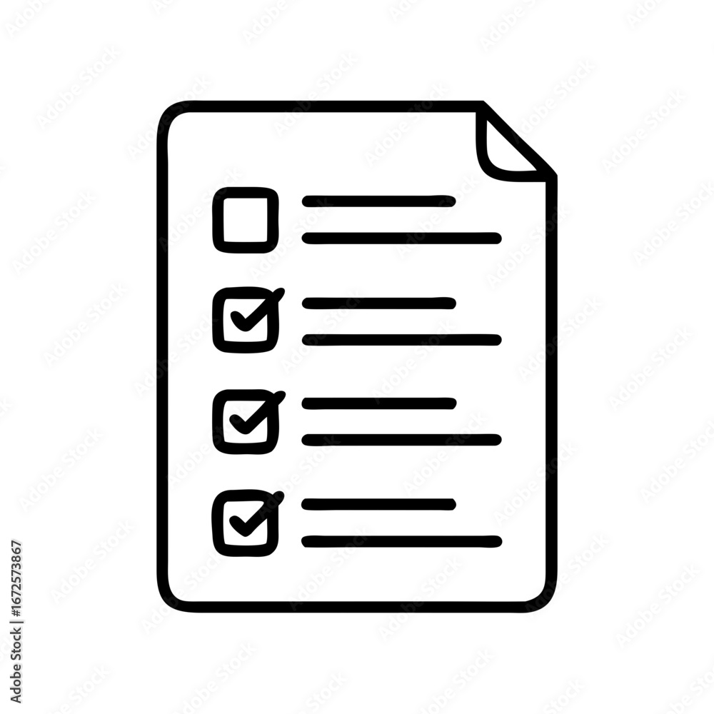 Aufkleber checklist icon vector illustration for task management and to do list applications and design needs