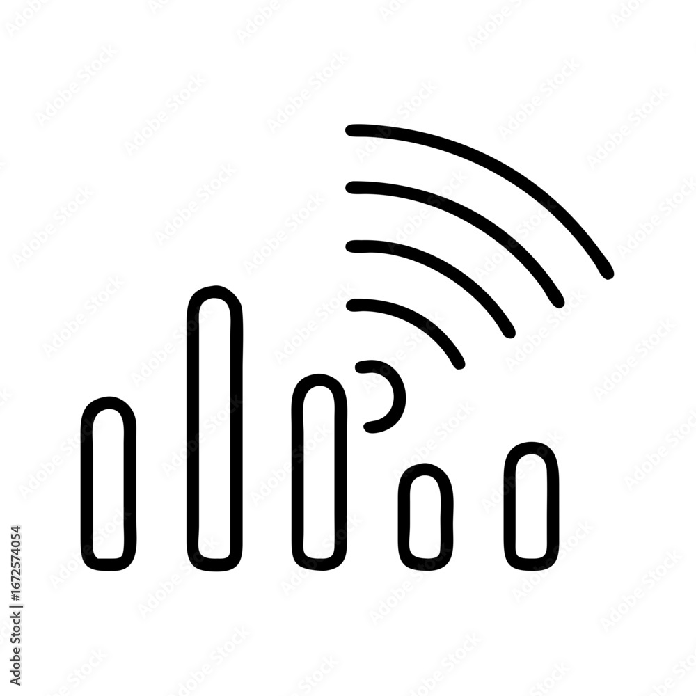 Aufkleber signal strength indicator icon for wifi connection wireless network antenna strength indicator