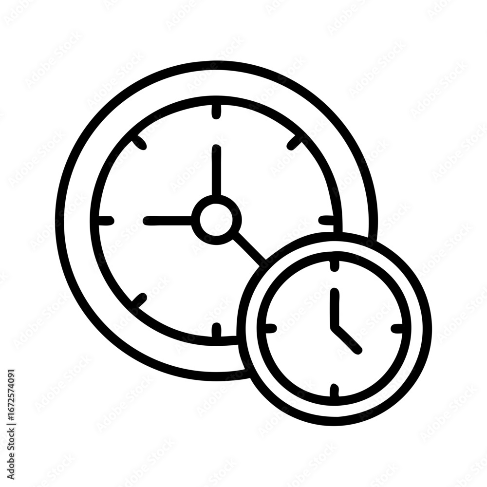 Poster time management clock icon for schedule planning and deadline reminders or appointment setting