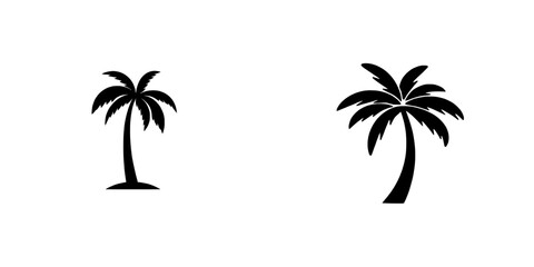 This palm tree silhouette is a basic yet expressive image that embodies the essence of tropical escapes, summer vacations, and exotic travel, perfect for incorporation into branding, websites, or