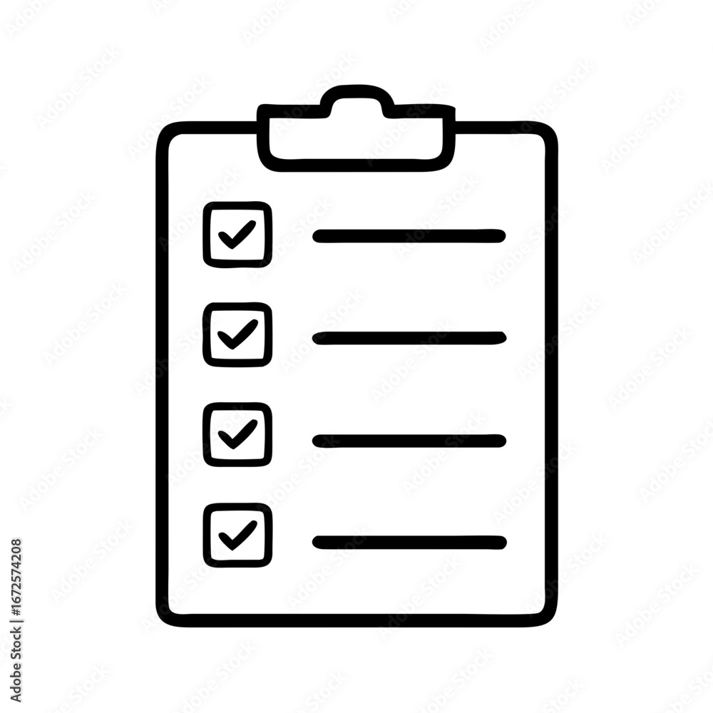 Aufkleber checklist clipboard with checkmarks for task management and organization vector illustration