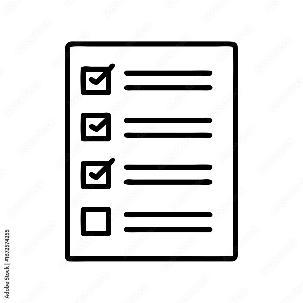Aufkleber checklist vector icon task list symbol survey form to do list with check marks and box design