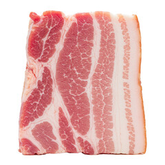 Slices of raw bacon ready for cooking and enhancing dishes.