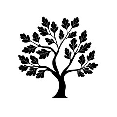 Obraz premium A stylized silhouette of a tree in black and white is the Tree of Life, embodying the qualities of growth, strength, and resilience, with branches that ascend, representing potential and aspirations