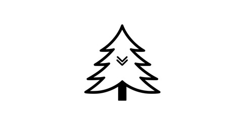 The design of the Pine Tree Logo is characterized by its simplicity and minimalism, with two available options in black and white, catering to the needs of nature, forestry, eco, Christmas, winter,