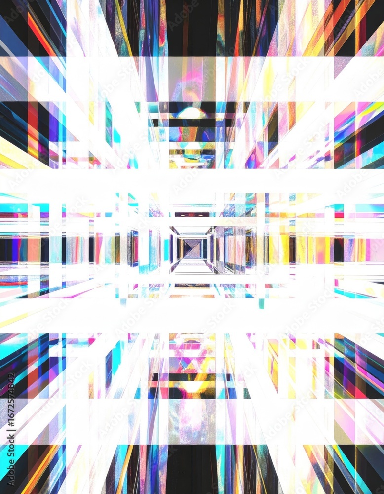 Aufkleber distorted light spectrum visualization of an interference pattern with glitch effect