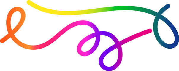 Dynamic Abstract Rainbow Line with Smooth Curves and Spirals for Creative Graphic Design