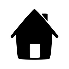 Simple Black House Icon, Suggesting Home, Security and Real Estate Concepts