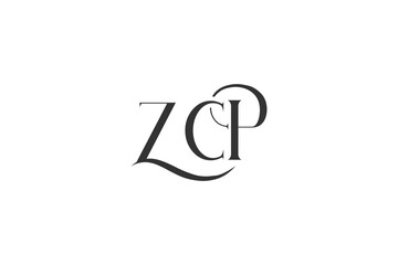 Initial ZCP creative letter logo design. Elegant Monogram Logo Design with Decorative Elements and Typography