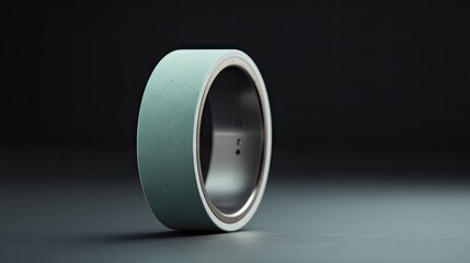 Light teal-colored ring with a metallic inner band.
