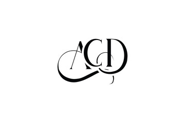 Initial ACD creative letter logo design. Elegant Monogram Logo Design with Decorative Elements and Typography