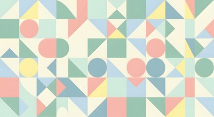 Pastel Geometric Pattern: Modern Abstract Design in Soft Colors.