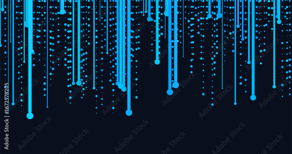 Aufkleber dynamic vector tech background with vertical blue lines and dots in a digital abstract design.