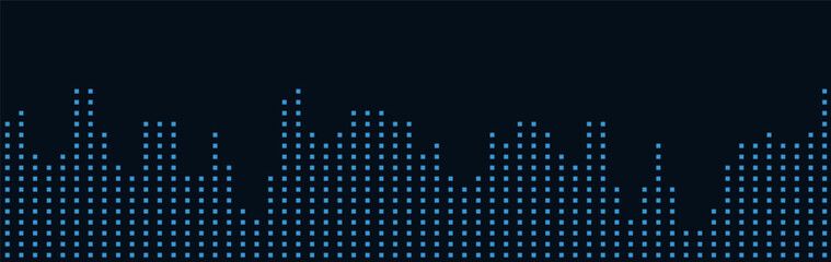 Obraz premium Futuristic vector tech background with digital skyline design.