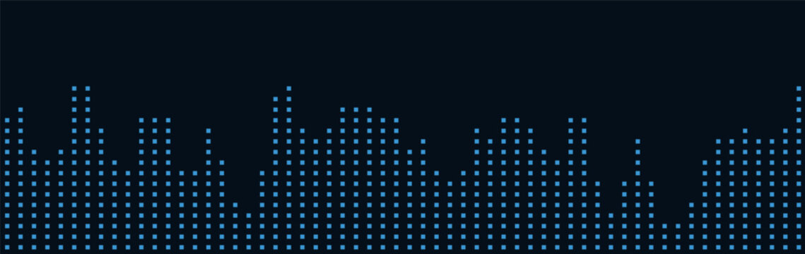 Futuristic vector tech background with digital skyline design.