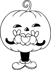 Black and White Loving Pumpkin Rubber Hose Style
