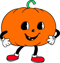 Business Pumpkin Cartoon Rubber Hose Style