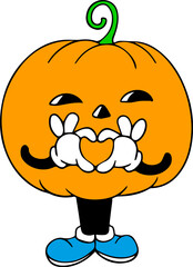 Colorful Loving Pumpkin Rubber Hose Style