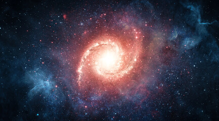 Space scene with stars in the galaxy. Panorama. Universe filled with stars, nebula and galaxy,....