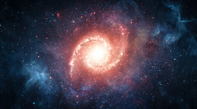 Space scene with stars in the galaxy. Panorama. Universe filled with stars, nebula and galaxy,. Elements of this image furnished by NASA.