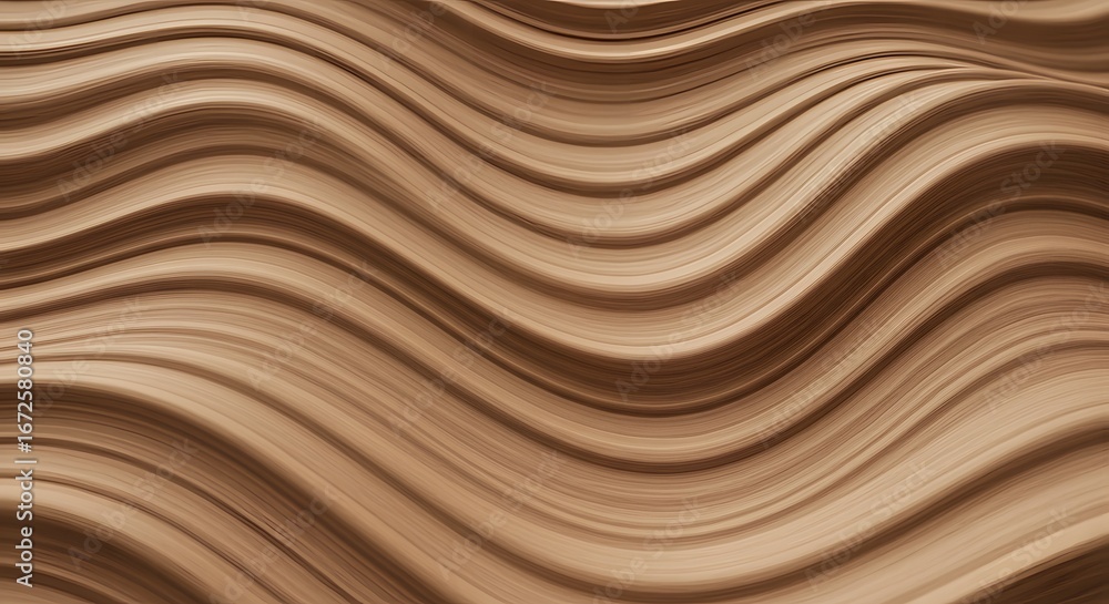 Aufkleber abstract brown wave pattern background design: smooth curving lines texture image