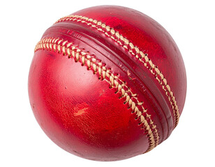 Top View White Cricket Ball Showing Seam Texture Isolated PNG