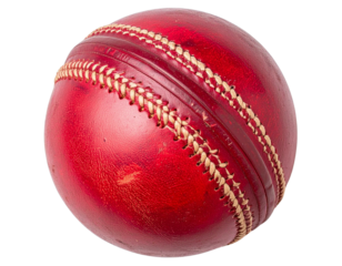 Top View White Cricket Ball Showing Seam Texture Isolated PNG