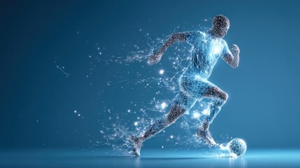 Abstract digital soccer player
