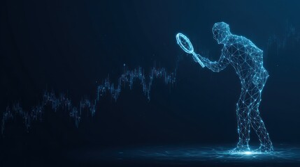Abstract figure examining a chart