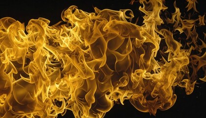 Abstract fiery swirls of intense golden flames against a dark background.