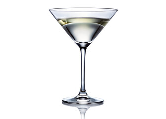 Martini cocktail in a martini glass isolated on transparent background