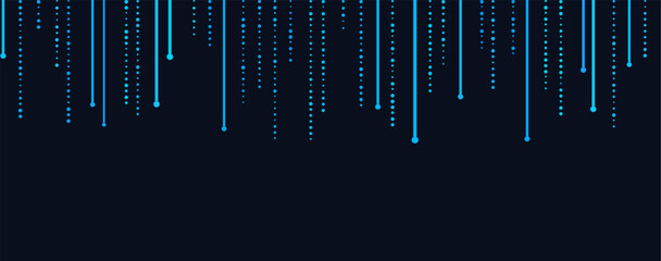 Abstract vector tech backdrop with blue digitized lines and dots on dark background.